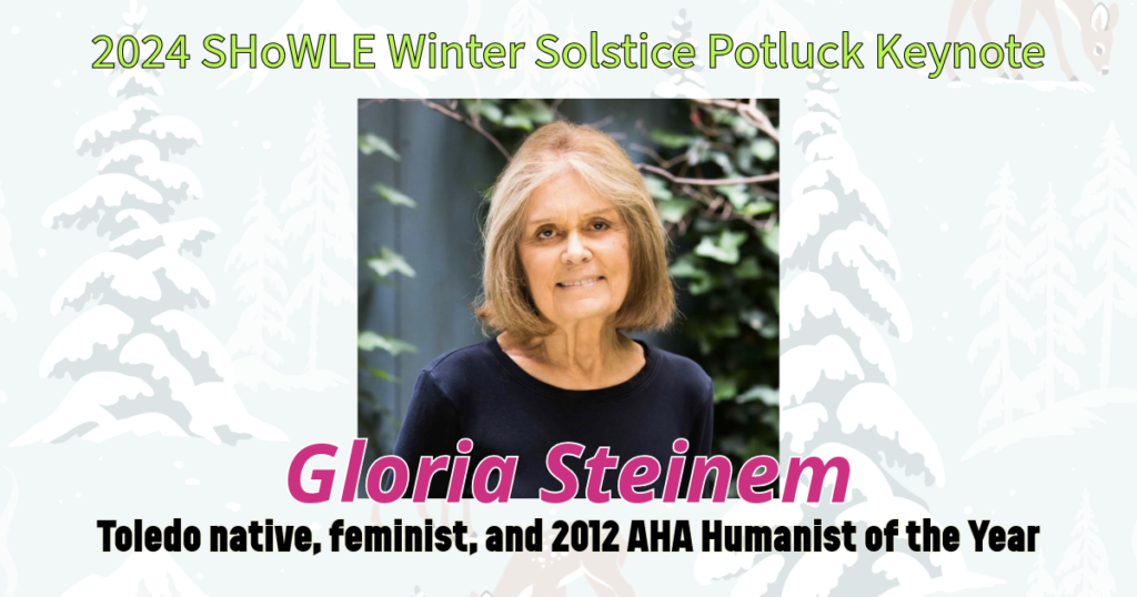 Image of Gloria Steinem who might be speaking at our potluck in December