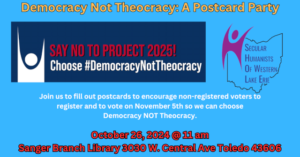 Image of the Democracy NOT Theocracy banner